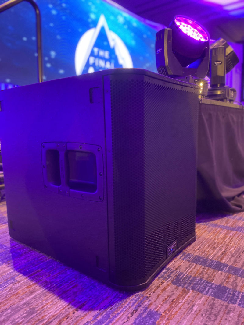 QSC KS118 subwoofer for live event